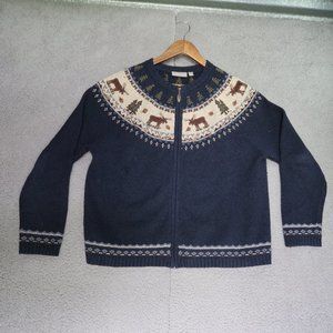 Croft and Barrow Moose Holiday VTG Sweat Shirt